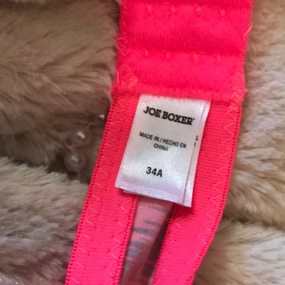 Hot Pink and Gray Push Up Joe Boxer Bra - Picture 4 of 6